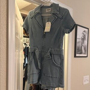 Show me your mumu Denim Short Sleeve Romper
